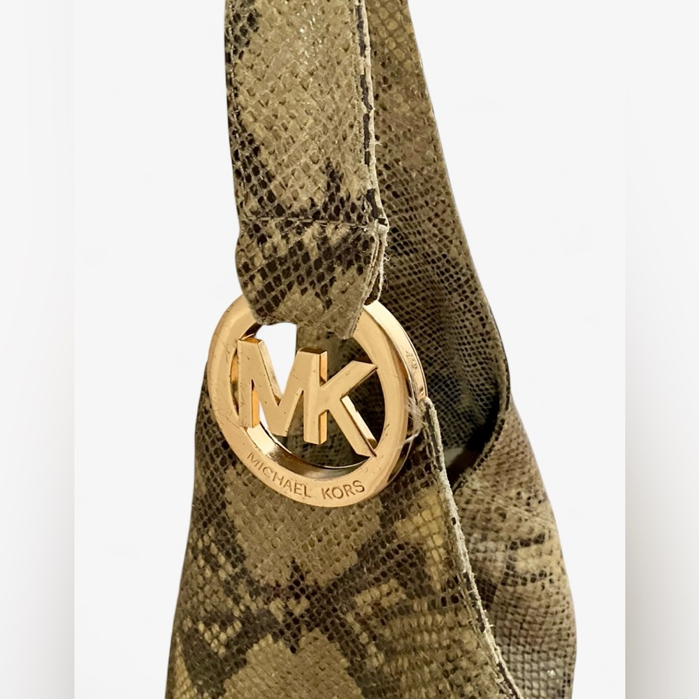 MICHAEL KORS Large Fulton Hobo Boho Python Snake … - image 8